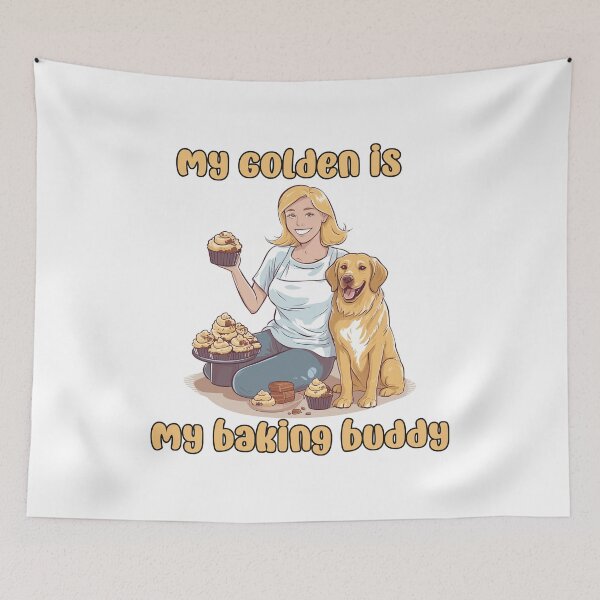 Item preview, Golden Retriever Baking Buddy II - A Cute Design for Bakers and Dog Lovers designed and sold by brindled.