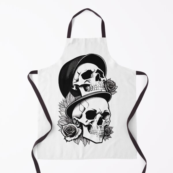 Item preview, Two Black And White Abstract And Fantasy Skulls With Hats And Roses! designed and sold by Giulivo Store Graphic.