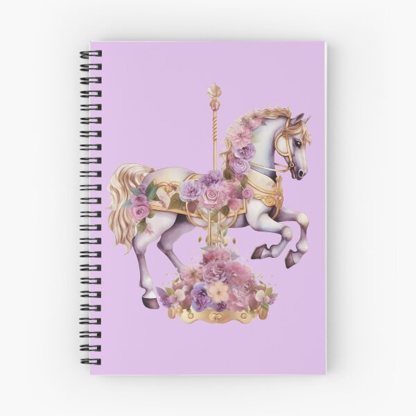 Item preview, "Violet Flora Carousel Horse." designed and sold by CherNikDesigns.