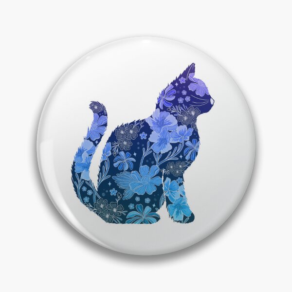 Item preview, Floral Cat - Blue Ombre designed and sold by Meganlaine.