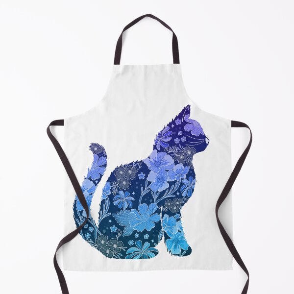 Item preview, Floral Cat - Blue Ombre designed and sold by Meganlaine.