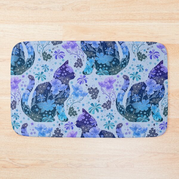 Item preview, Floral Cat - Blue Ombre designed and sold by Meganlaine.