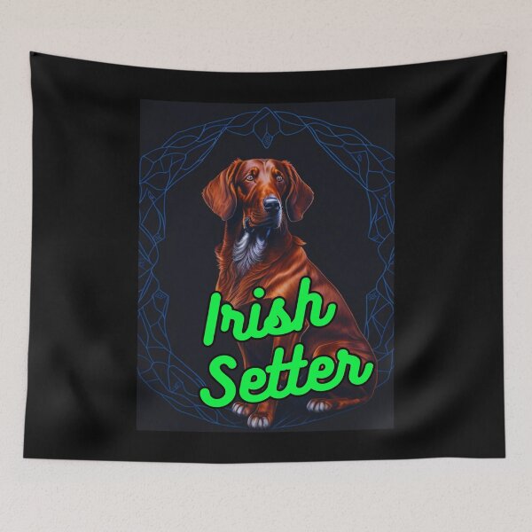 Item preview, Irish Setter Black and Blue Line Background designed and sold by IrishPOD.