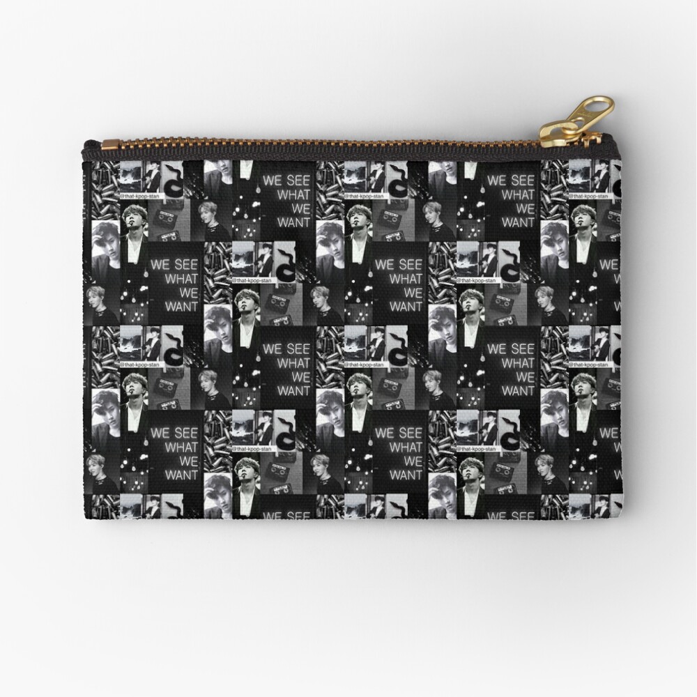 Bts J Hope Black Aesthetic Collage Zipper Pouch By That Kpop Stan