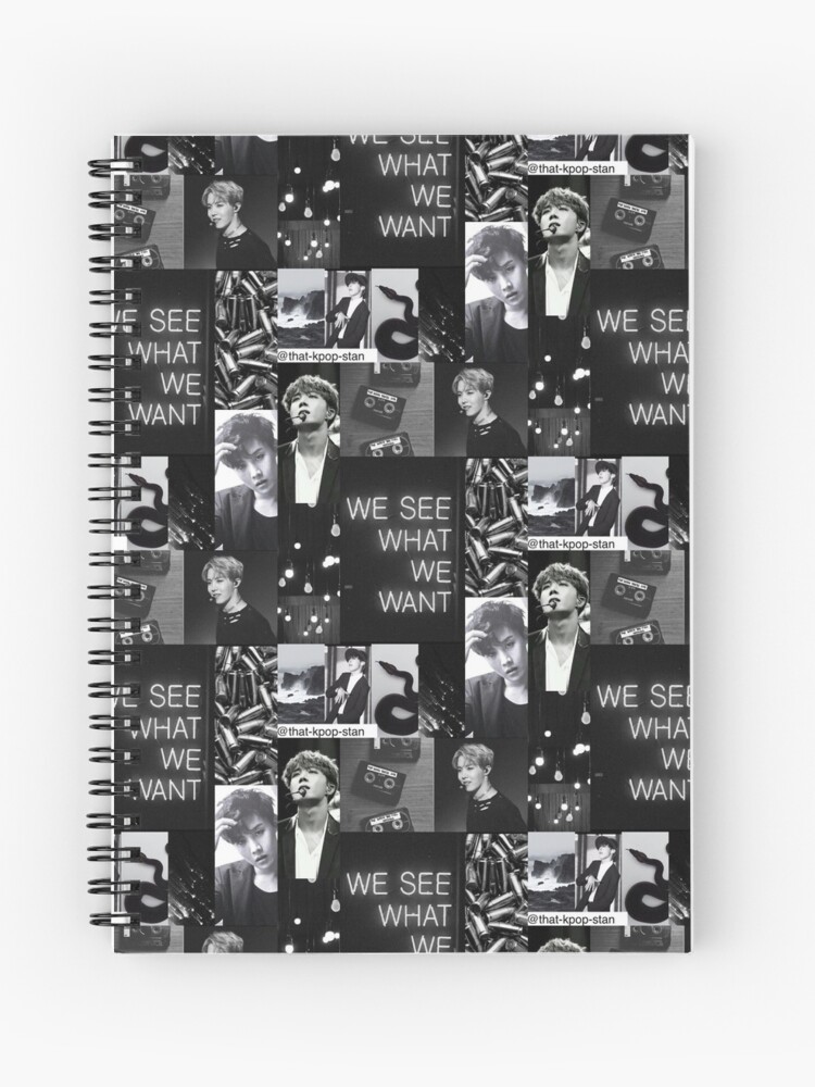 Bts J Hope Black Aesthetic Collage Spiral Notebook By That Kpop Stan Redbubble