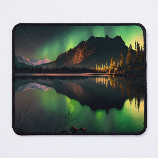 Item preview, Serene Lake Under Aurora Borealis and Moonlight - 4k Digital Image designed and sold by AtomicJoe12.