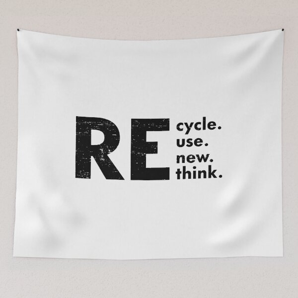 Item preview, Recycle reuse renew rethink crisis environmental activism designed and sold by Janewarka  ⭐⭐⭐⭐⭐.