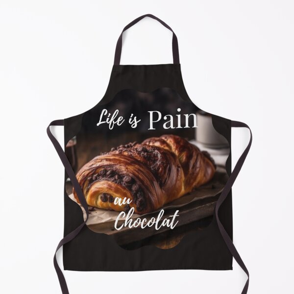 Aperçu de l'œuvre Life is Pain au Chocolat Chocolate Croissant meme Réalisme Coffee Shop Cafe Image créée et vendue par Step, Repeat.