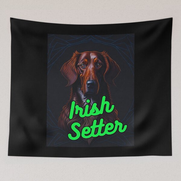 Item preview, Irish Setter Face Forward Black and Blue Line Background designed and sold by IrishPOD.