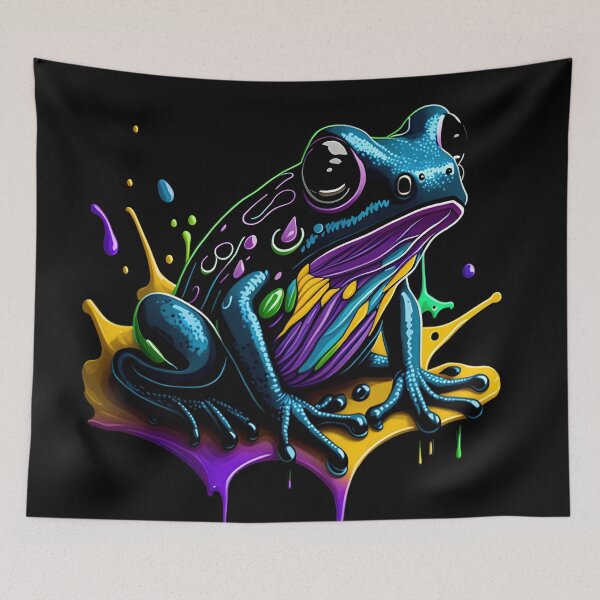 Item preview, Splash Art of a Cute Colorful Frog designed and sold by allovervintage.