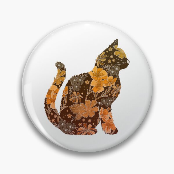 Item preview, Floral Cat - Orange Ombre designed and sold by Meganlaine.