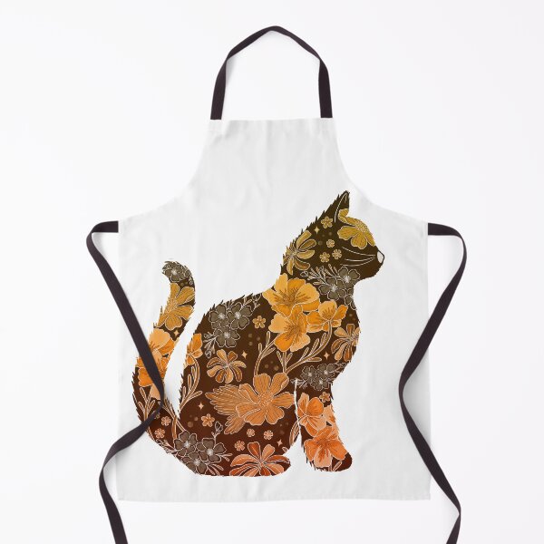 Item preview, Floral Cat - Orange Ombre designed and sold by Meganlaine.