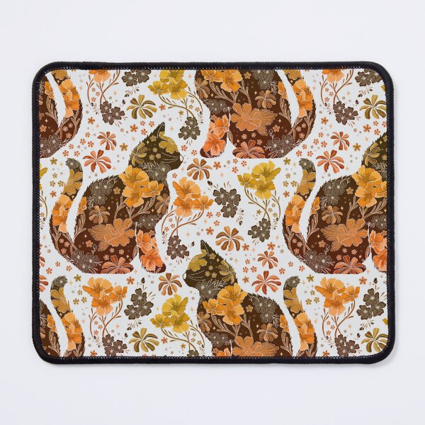 Item preview, Floral Cat - Orange Ombre designed and sold by Meganlaine.