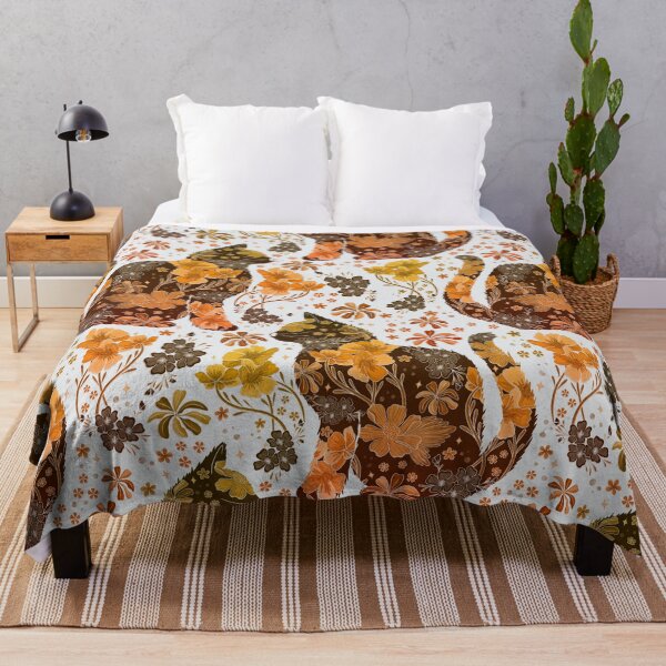 Item preview, Floral Cat - Orange Ombre designed and sold by Meganlaine.