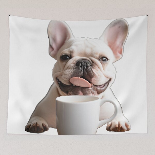Item preview, French Bulldog Frenchie and Coffee for Caffeine Lovers  designed and sold by ClawedCreations.