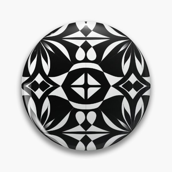 Item preview, Black and white floral geometric pattern designed and sold by DAHAS.