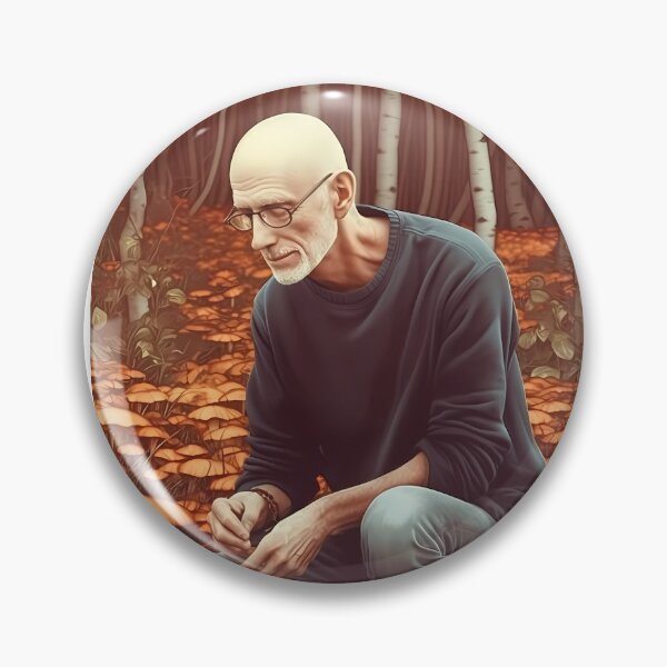 Item preview, Michael Pollan Picking Psilocybin Mushrooms (Inspired) Elder Explorer | Autumnal Contemplation designed and sold by mindexploration.