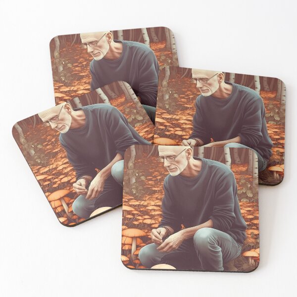 Item preview, Michael Pollan Picking Psilocybin Mushrooms (Inspired) Elder Explorer | Autumnal Contemplation designed and sold by mindexploration.