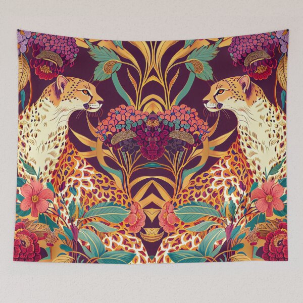 Item preview, Cheetah and flowers Pattern designed and sold by zoldi.