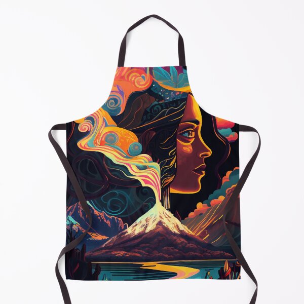 Item preview, Lake Atitlan 'Mayan Volcano Medicine Woman' Colourful Psychedelic designed and sold by ga-arts.