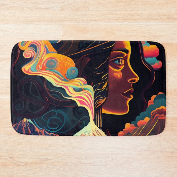 Item preview, Lake Atitlan 'Mayan Volcano Medicine Woman' Colourful Psychedelic designed and sold by ga-arts.