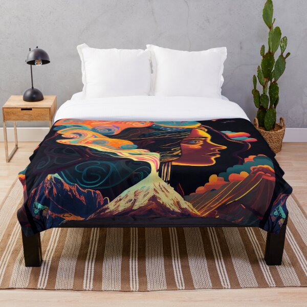 Item preview, Lake Atitlan 'Mayan Volcano Medicine Woman' Colourful Psychedelic designed and sold by ga-arts.