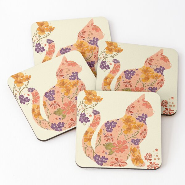 Item preview, Floral Cat - Peach designed and sold by Meganlaine.