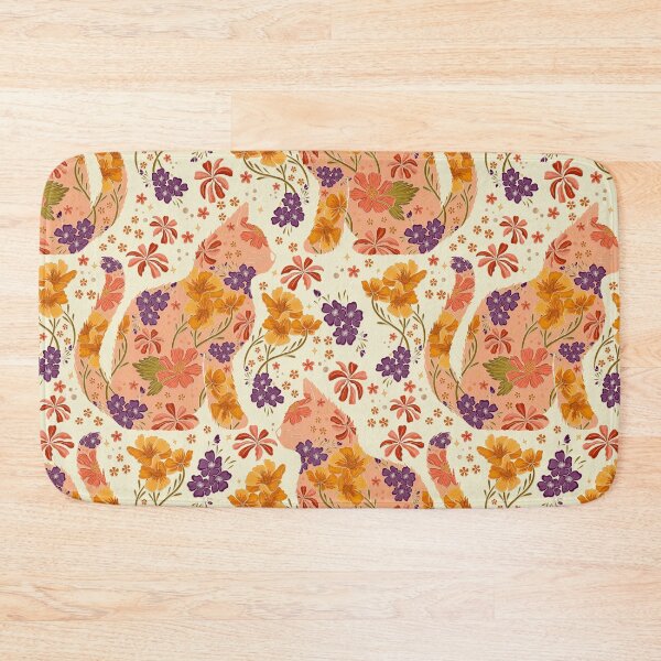 Item preview, Floral Cat - Peach designed and sold by Meganlaine.