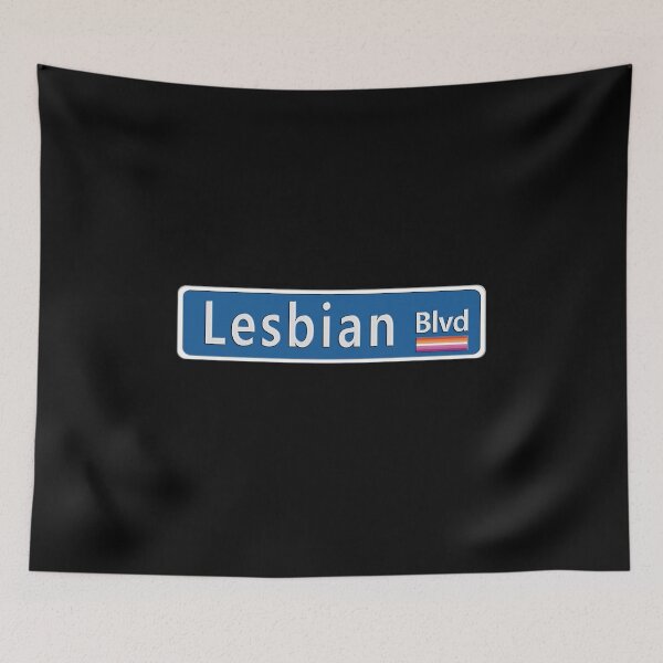 Item preview, Street Sign Lesbian Blvd with Pride Flag designed and sold by TheirChoice.