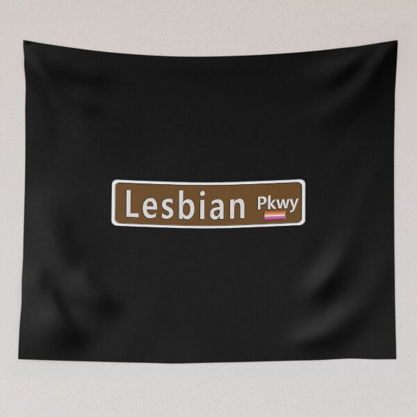 Item preview, Street Sign Lesbian Pkwy with Pride Flag designed and sold by TheirChoice.