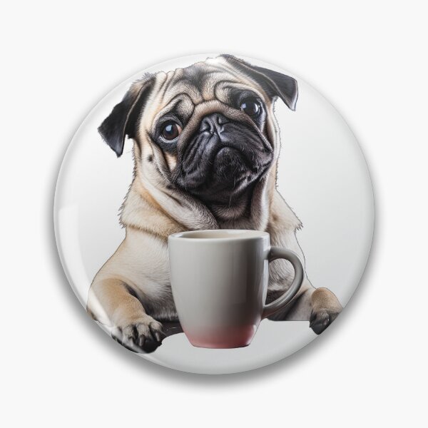 Item preview, Pug with Coffee for Caffeine Lovers designed and sold by ClawedCreations.