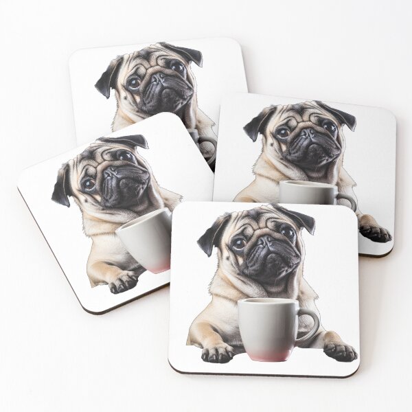 Item preview, Pug with Coffee for Caffeine Lovers designed and sold by ClawedCreations.