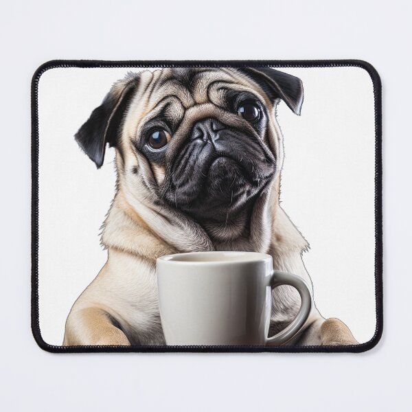 Item preview, Pug with Coffee for Caffeine Lovers designed and sold by ClawedCreations.