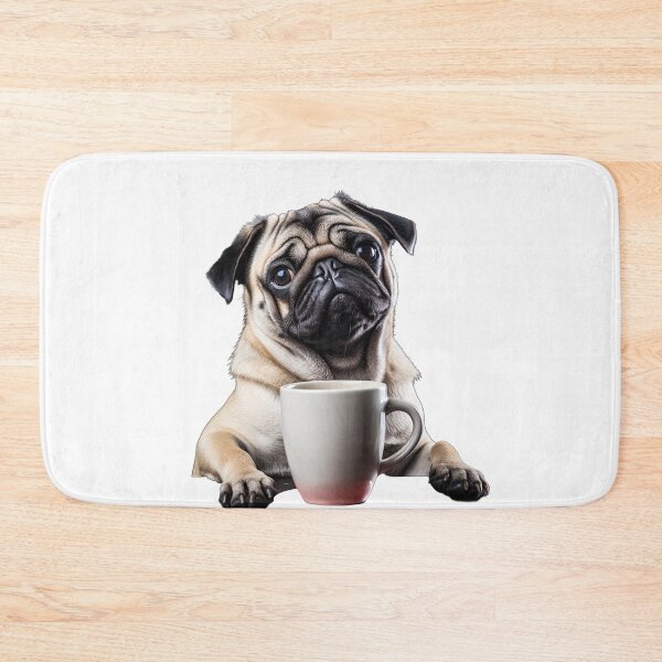 Item preview, Pug with Coffee for Caffeine Lovers designed and sold by ClawedCreations.