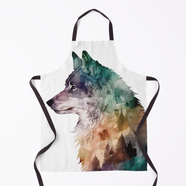 Item preview, A Bohemian Watercolor of a Wolf with Forest Pattern- Boho Animals designed and sold by GVRDesign.