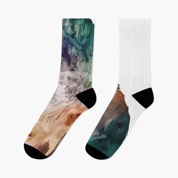 Item preview, A Bohemian Watercolor of a Wolf with Forest Pattern- Boho Animals designed and sold by GVRDesign.