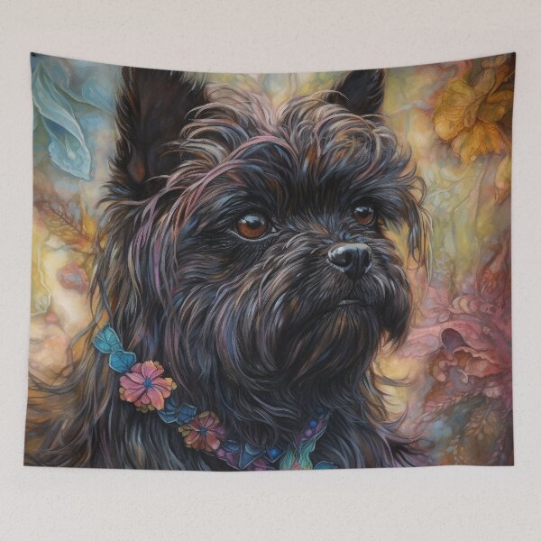 Item preview, Affenpinscher Floral Dog Art 7 designed and sold by DiatomDesigns.