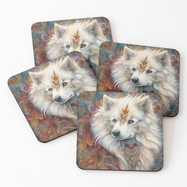 Item preview, Tribal American Eskimo Dog Pop Art 2 designed and sold by DiatomDesigns.