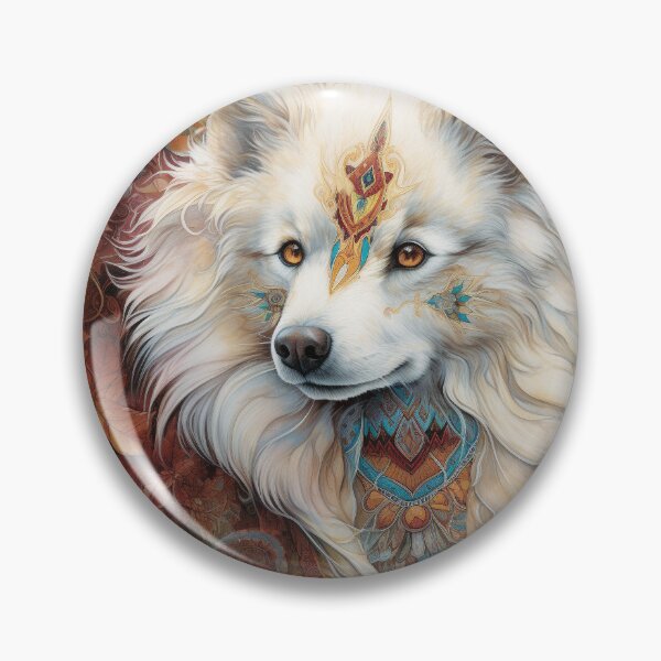 Item preview, Tribal American Eskimo Dog Pop Art 2 designed and sold by DiatomDesigns.
