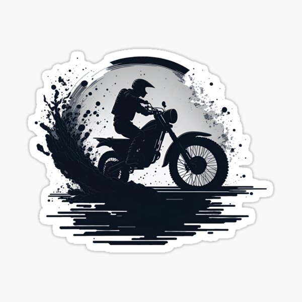 Autocollant moto cross de silhouette - TenStickers