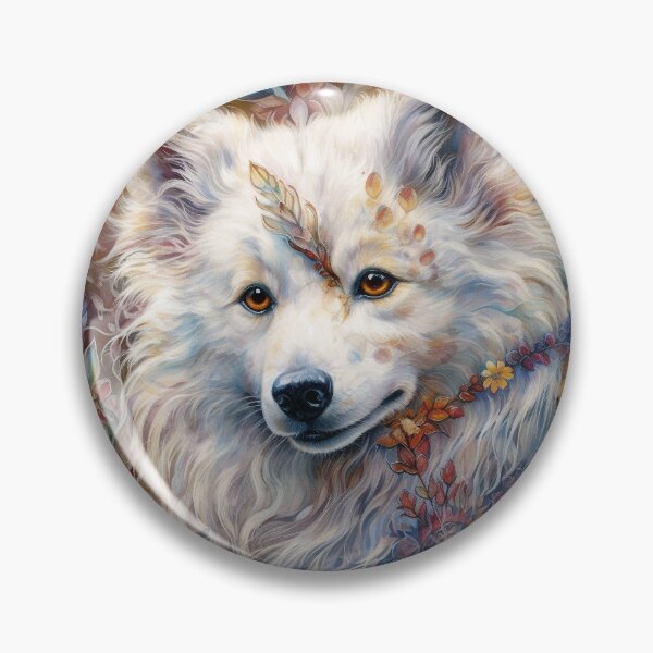 Item preview, Floral American Eskimo Dog Pop Art 4 designed and sold by DiatomDesigns.
