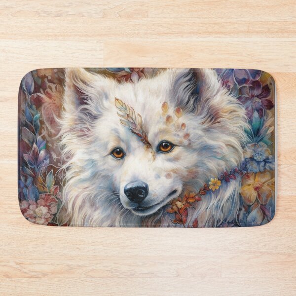 Item preview, Floral American Eskimo Dog Pop Art 4 designed and sold by DiatomDesigns.