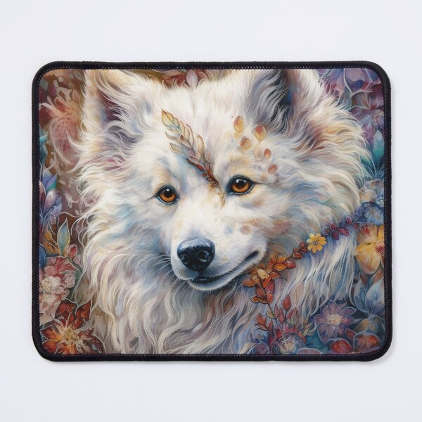 Item preview, Floral American Eskimo Dog Pop Art 4 designed and sold by DiatomDesigns.