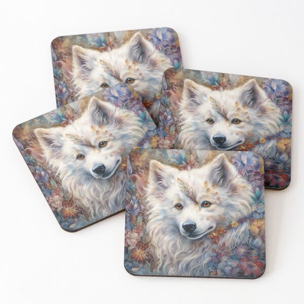 Item preview, Floral American Eskimo Dog Pop Art 4 designed and sold by DiatomDesigns.