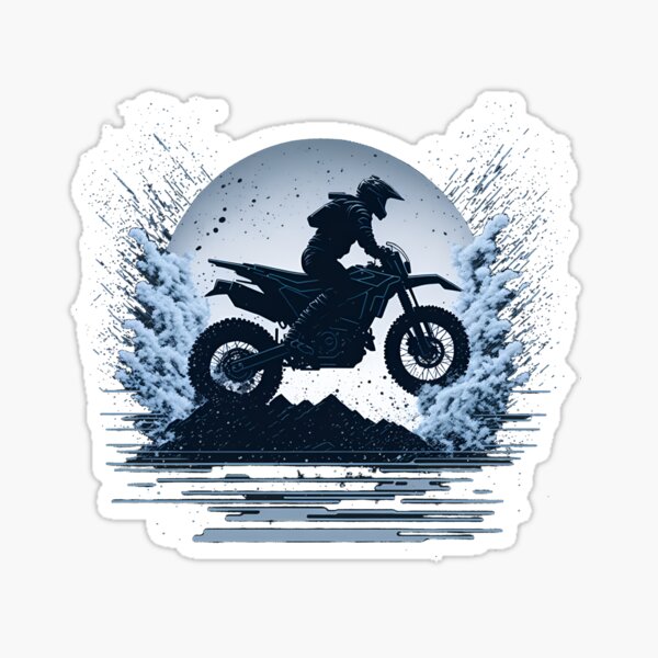 Motorcycle Motocross X Silhouette Black Vector #6 Sticker for Sale by  rockyRG
