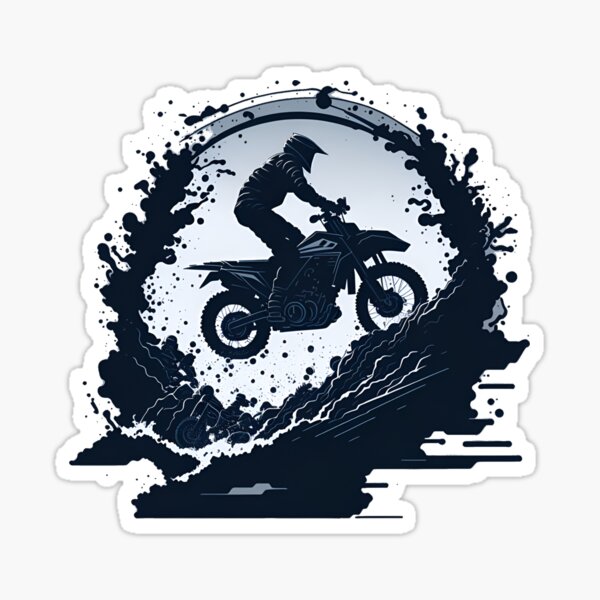 Motorcycle Motocross X Silhouette Black Vector #6 Sticker for Sale by  rockyRG