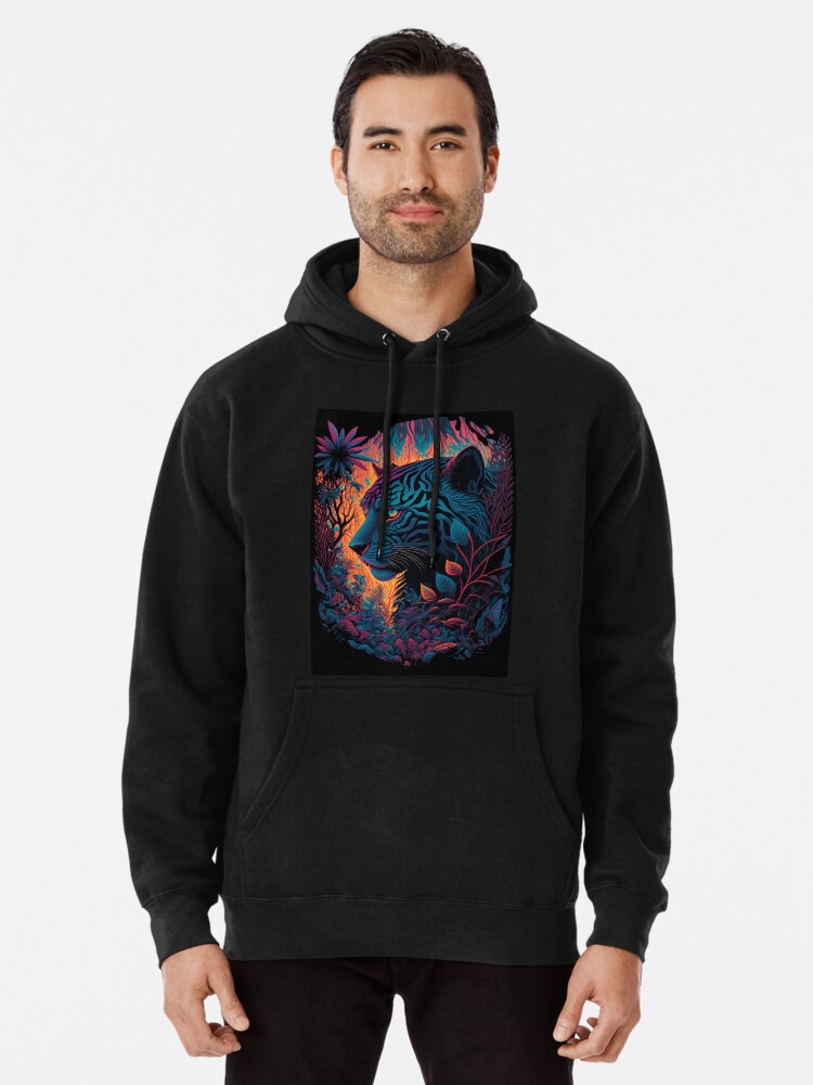 vibrant neon colors jungle cheetah Pullover Hoodie for Sale by Brainless Art Redbubble