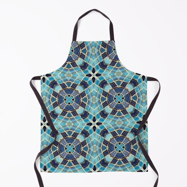 Artikelvorschau, Blue Tile and Gold Grout Kaleidoscope Pattern 9 entworfen und verkauft von Swabcraft.