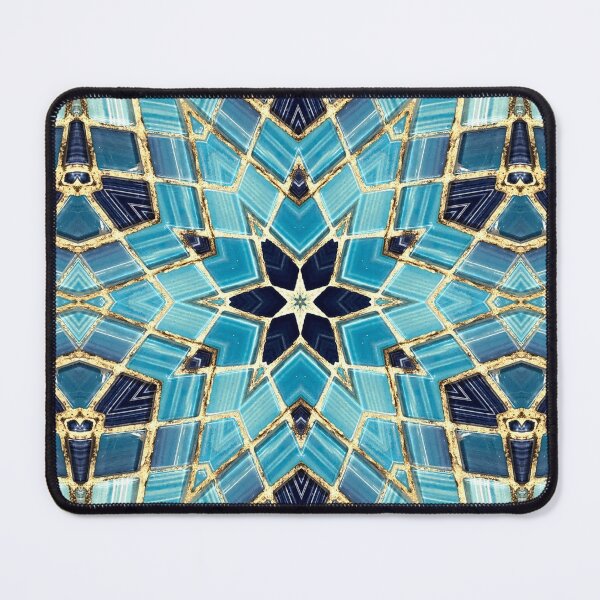 Item preview, Blue Tile and Gold Grout Kaleidoscope Pattern 10 designed and sold by Swabcraft.