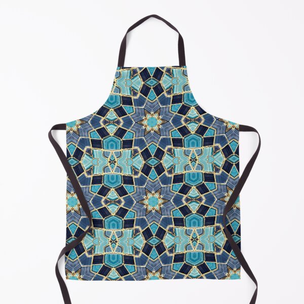 Artikelvorschau, Blue Tile and Gold Grout Kaleidoscope Pattern 12 entworfen und verkauft von Swabcraft.